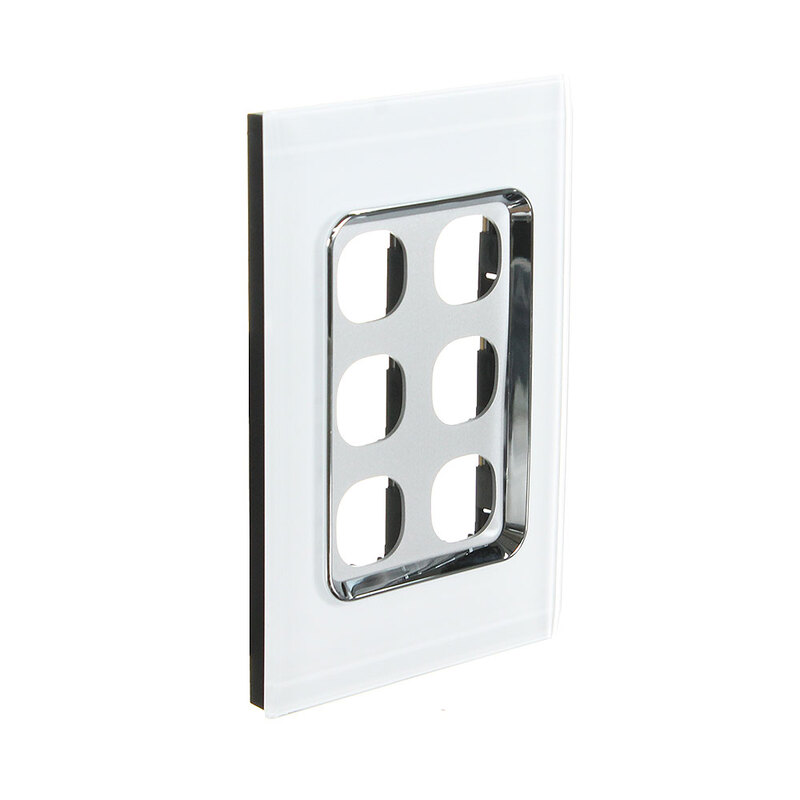 CLIPSAL SATURN 4036VHPW | 6 Gang 30 Series Grid And Surround (Pure White) main image