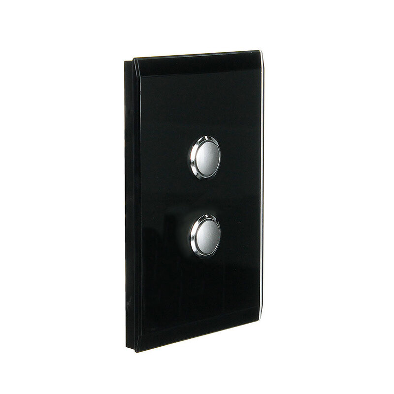 CLIPSAL SATURN 4062PBL-EB | 2 Gang Pushbutton LED Switch | Espresso Black main image