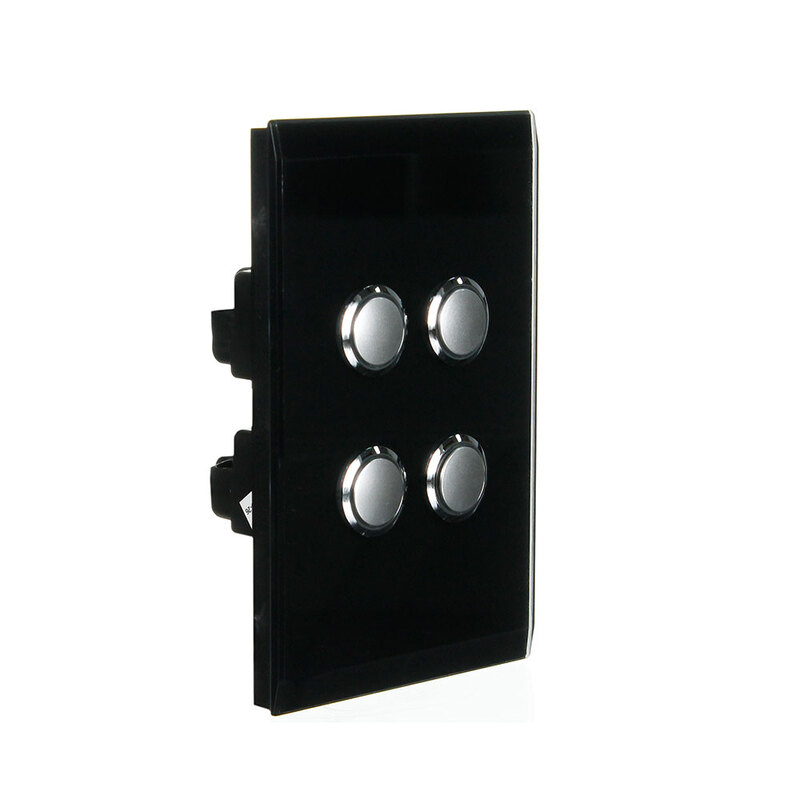 CLIPSAL SATURN 4064PBL-EB | 4 Gang Pushbutton LED Switch | Espresso Black main image