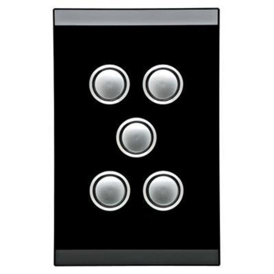 CLIPSAL SATURN 4065VH-EB |5 Gang 60 Series Grid And Surround | Espresso Black main image