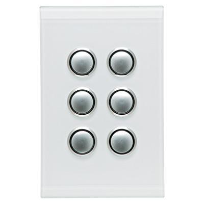 CLIPSAL SATURN 4066VH-PW | 6 Gang 60 Series Grid And Surround | Pure White main image