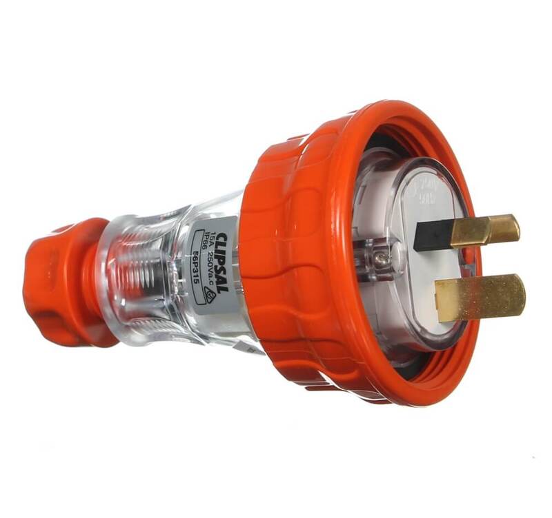 CLIPSAL 56P315EO 3 Pin Flat 15Amp Straight Plug IP66 56 Series