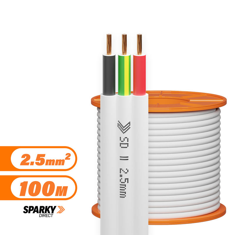 ALM 2 Core Flat Twin Cable – 2 X 0.5mm – 100m Roll – Automotive & Marine 12V/24V