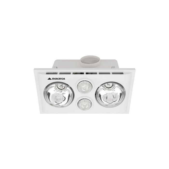 mercator bs022cswwh lava duo 2 x heat 2 x light fan bathroom