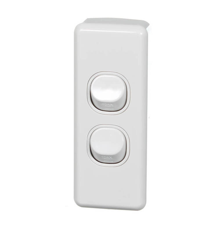 Clipsal Classic C2032A-WE | 2 Gang Architrave switch 10 Amp White  main image
