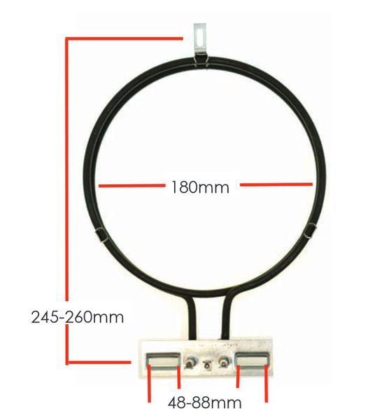 Fan Forced Oven Element 2200W EURO LONG NECK FE13 Wilson Elements