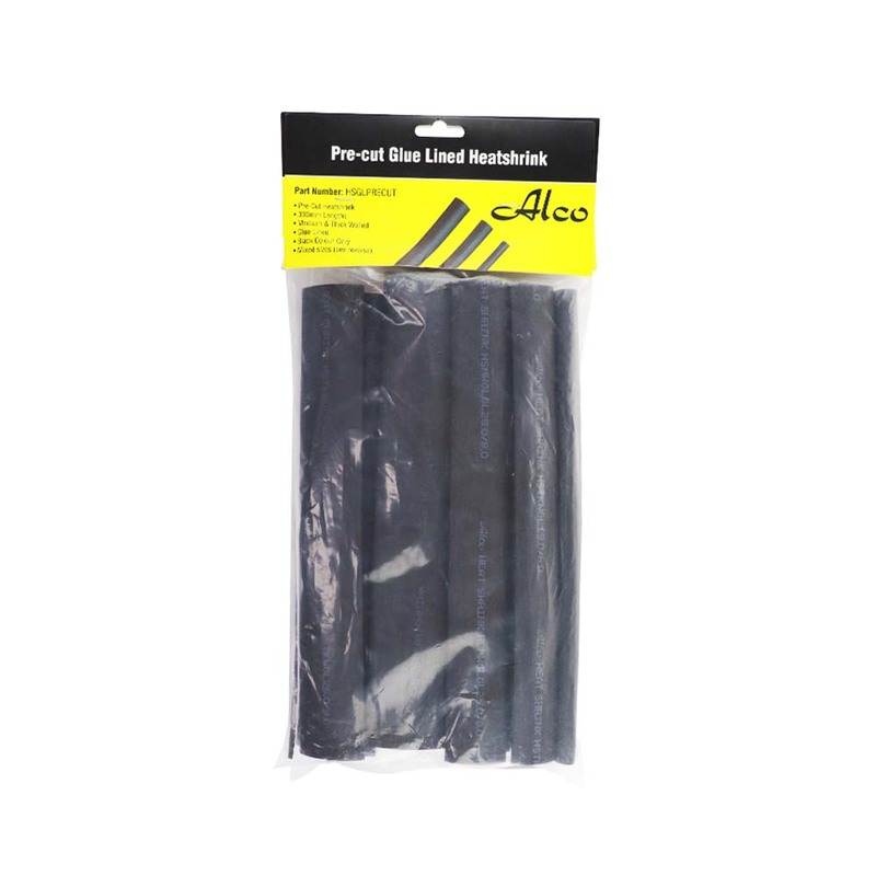 Alco HSGLPRECUT Glued Heat Shrink Thick Wall PreCut Assorted 300mm Black