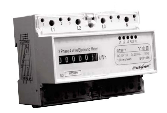 Pulset KWH/3 | 3 Phase 80Amp KW Hour Meter main image