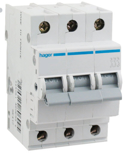 HAGER NT320C | 20 Amp Three Pole 10kA Circuit Breaker main image