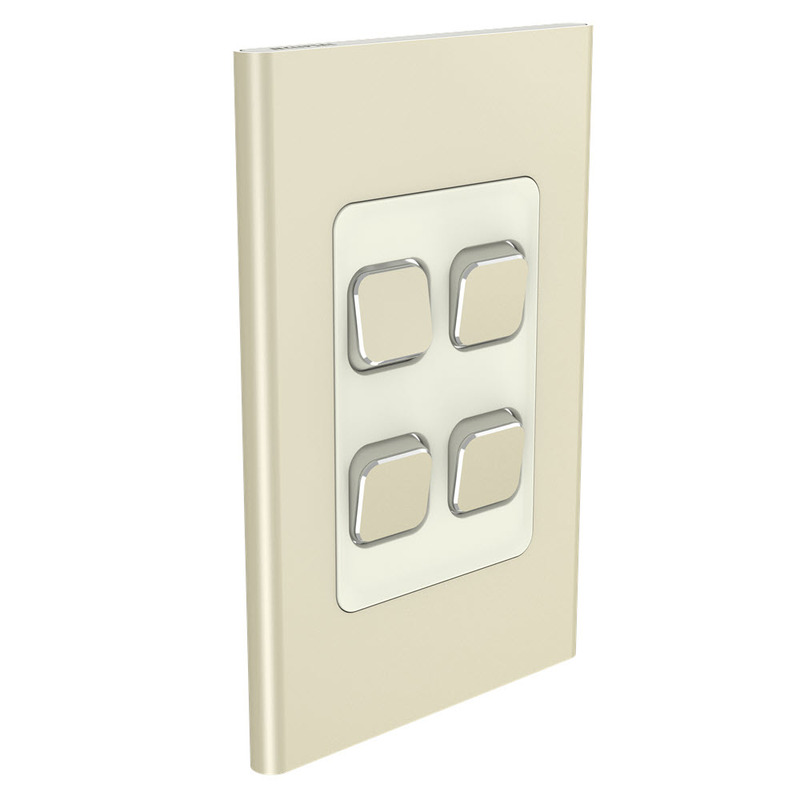 Clipsal Iconic STYL 4 Gang Switch Cover Plate Crowne S3044CCE Clipsal by Schneider Electric