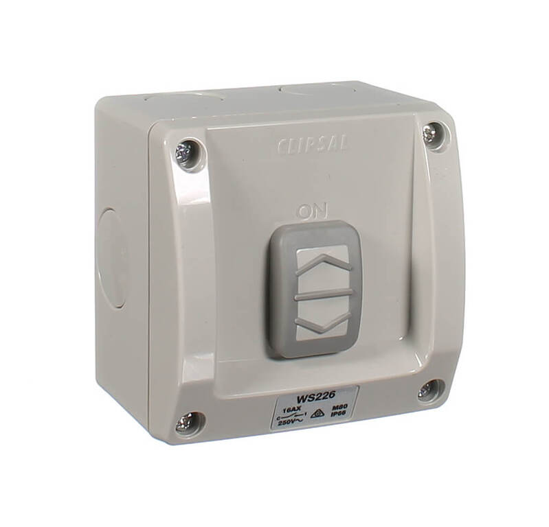 Clipsal WS226 Single Weatherproof Switch 16A 250v (IP56 Rated) M