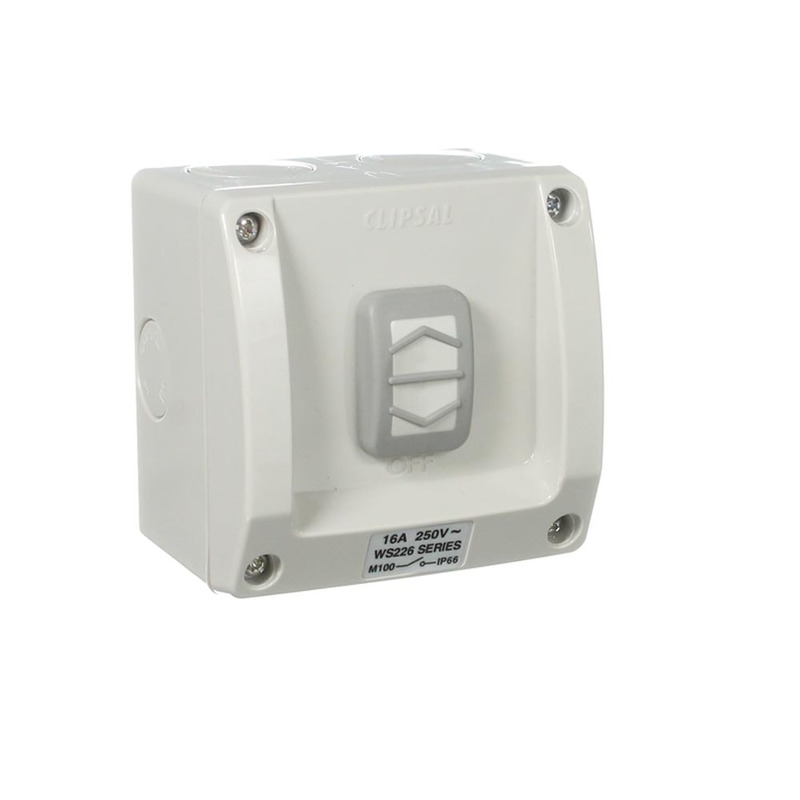 Clipsal WS226D | Single Weatherproof Double Pole Switch 16A 250v (IP56 Rated) M rating 100 main image