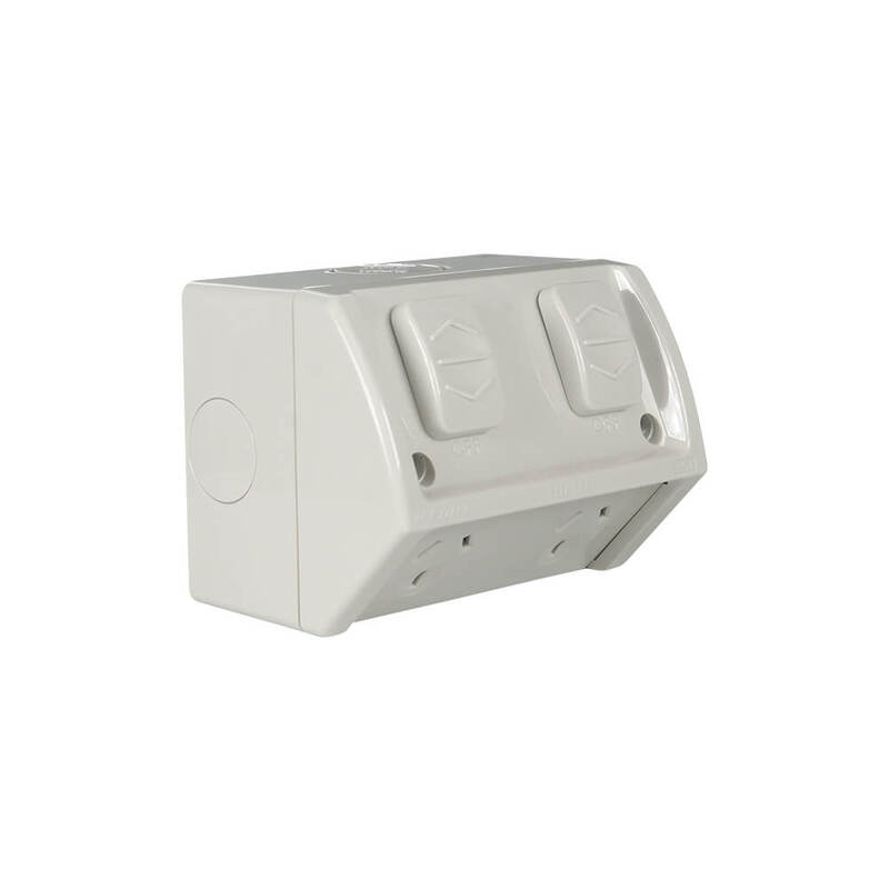 CLIPSAL WSC227/2 | Double Weatherproof Power Point 10amp Resistant Grey main image