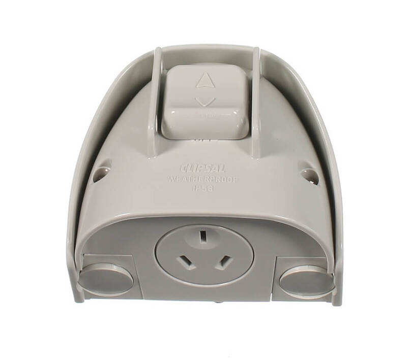 CLIPSAL WSC227GY Single Weatherproof Power Point 10amp IP53
