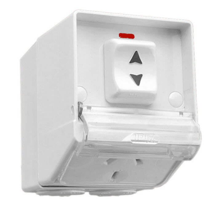 CLIPSAL WSC228-GY | Slimline Weatherproof Power Point 10amp with Protective Flap  main image