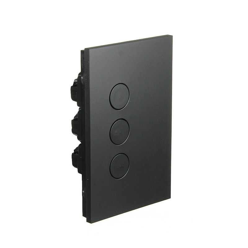 CLIPSAL SATURN Z4063PBL-ZB | 3 Gang Pushbutton LED Switch (Zen Black)  main image