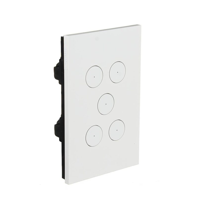 CLIPSAL SATURN Z4065PBL-ZW | 5 Gang Pushbutton LED Switch (Zen White) main image