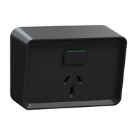 CLIPSAL Iconic O3015-BK | Single Weatherproof Power Point 10amp | Black | IP54