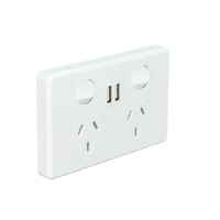 4Cabling 040.000.0113 | Double Power Point with Dual 2.4 Amp USB 'Classic' Style