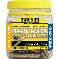 Macsim Fastners Dynabolt 8mm x 40mm (35 Jar) 04K08040