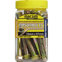 Macsim Fastners Dynabolt 10mm x 97mm (15 Jar) 04K10097