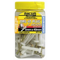 Nail-In Plug Round Head 5mm x 40mm - 80 Bottle Pack | 05RK540