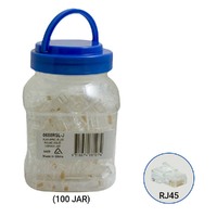CABAC 0688RSL-J | RJ45 8 Way Data/Voice Connection Plug Round Solid Core | 100 Jar