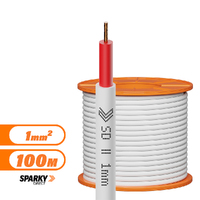 Cable Single Double Insulated 1.0mm Red 100mtr | 1.0mm SDI Red