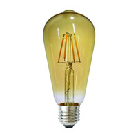 NLS 10106 | Led Lamp 6W E27 ST58 Amber Glass Warm White 600lm