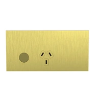 Clipsal 1010CSZ-BB | Solis T Series Horizontal Single GPO | Wiser | Brushed Brass Power Point