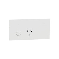 Clipsal 1010CSZ-ZW | Solis Horizontal Mount Single GPO | Matte White Power Point
