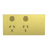 Clipsal 1025-BB | Solis T Series Horizontal Double GPO | Brushed Brass Power Point
