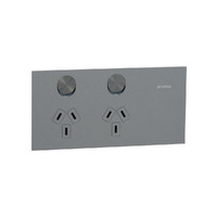 Clipsal 1025-PT | Solis T Series Horizontal Double GPO | Platinum Power Point