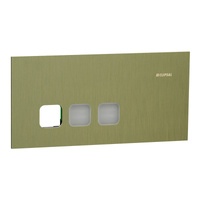 Clipsal 1043CP-BB | Solis T-Series 3 Gang Comm Switch Grid and Plate | Brushed Brass