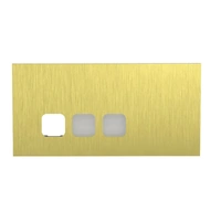 Clipsal 1043CP-BB | Solis T-Series 3 Gang Comm Switch Grid and Plate | Brushed Brass