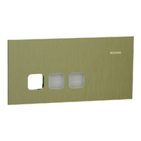 Clipsal 1043CP-LB | Solis T-Series 3 Gang Comm Switch Grid and Plate | Living Brass