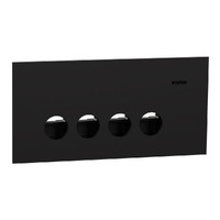 Clipsal 1044PUA-ZB | Solis Range 4 Gang Switch Grid and Plate | Matte Black