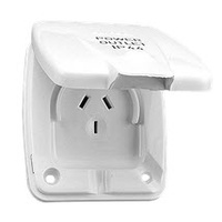 Clipsal 10DWPWE | Weatherproof Automatic Outlet 10 Amp Double Pole White WP 10DWPWE