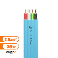 1.5mm Three Core & Earth Flat Cable | Pvc / Pvc | AC7504 | 10mtr Cut Blue (Air Conditioning)
