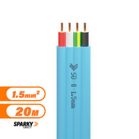 1.5mm Three Core & Earth Flat Cable | Pvc / Pvc | AC7504 | 20mtr Cut Blue (Air Conditioning)
