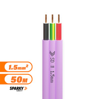 1.5mm Twin & Earth Flat Cable Purple Non Migratory | Pvc / Pvc | SRF3015VHT-100P | 50mtr Cut