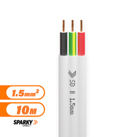 1.5mm Twin & Earth Flat Cable | Pvc / Pvc | 7-050-2ERB | 10mtr Cut