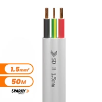 15TE50 | 50M Cut 1.5mm Twin & Earth Flat Cable | Pvc / Pvc | 7-050-2ERB 