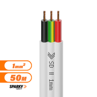 Electra-Cables | Cable Flat 1.0mm Twin & Earth Pvc | 1-113-2ERB | 50mtrs