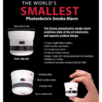 World's Smallest Photoelectric Smoke Alarm 9 volt with 10 Yr Lithium Battery | 2006-003