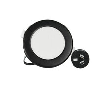 NLS 20111BLK | 10W Tri Colour LED Downlight Dimmable 950lm | Black Trim | 90MM Hole