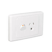 Clipsal 2015L-WE | 10Amp Round Earth Single Power Point White