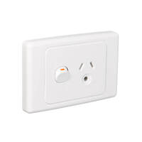 Clipsal 2015L-WE | 10Amp Round Earth Single Power Point White