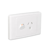 Clipsal 2015-WE | 10Amp Single Power Point White | 2000 Series