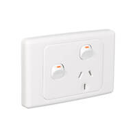 Clipsal 2015X-WE | 10Amp Single Power Point With Extra 10 Amp Switch White | 2000 Series